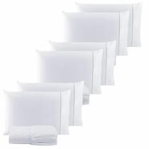 Kit Jogo de Lençol Queen 200 Fios Ponto Palito Branco Kit 3 Jogos de Cama Queen