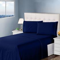 Kit Jogo de Lençol Queen 4 Peças 400 Fios Ponto Palito Algodão Macio, Toque Seda e Conforto Premium