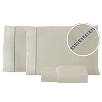 Kit Jogo de Lençol Solteiro 2 Peças 100 Algodão Percal 200 Fios Roupa de Cama com Ponto Palito