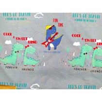 kit jogo de lençol solteiro com elástico 2 peças Estampas::Dino Friends kit jogo de lençol solteiro com elástico 2 peças Estampas::Dino Friends