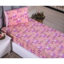 kit jogo de lençol solteiro com elástico 2 peças Estampas::Vestido