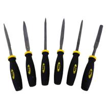 Kit Jogo De Lima Agulha 6 Peças Com Cabo Emborrachado - Eda Kit Jogo De Lima Agulha 6 Peças Com Cabo Emborrachado - Eda