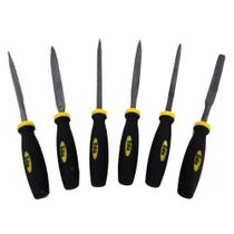 Kit Jogo De Lima Agulha 6 Peças Com Cabo Emborrachado Kit Jogo De Lima Agulha 6 Peças Com Cabo Emborrachado