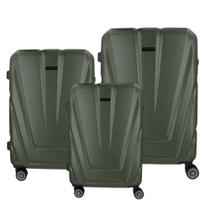Kit Jogo de Malas de Viagem Policarbonato Exp Rodas Duplas 360º Cad TSA Samsonite Vegas 3.0 - VERDE