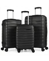 Kit Jogo de Malas de Viagem Polipropileno Rodas Duplas 360 Cadeado Código P/M/G