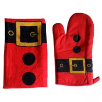 Kit Jogo De Natal Para Cozinha Luva Mais Toalha 2 Peças SALDÃO.