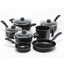 Kit Jogo de panelas 7 peças Antiaderente Teflon Com Tampa de Vidro Conjunto