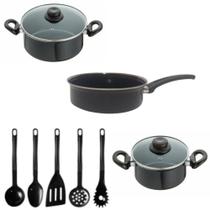 Kit Jogo de Panelas 8 peças Esmaltada Indução Cooktop JJB