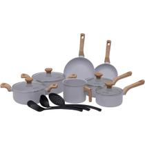 Kit Jogo de Panelas com Revestimento Cerâmico 10 Peças Indução Mimo Style