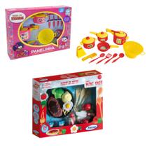 KIT Jogo de Panelinhas Infantil Turma da Mônica + Mini Chef Almoço da Mamãe 24 Peças