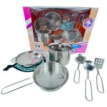 Kit Jogo De Panelinhas Metal Inox Brinquedo Infantil Cozinha - Mili Multicoisas