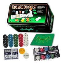 Kit Jogo De Poker 200 Fichas Numerada Texas Baralho Original Kit Jogo De Poker 200 Fichas Numerada Texas Baralho Original