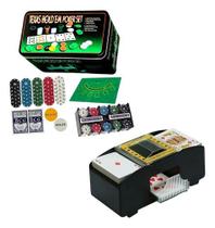 Kit Jogo De Poker Texas Baralho + Embaralhador Automático