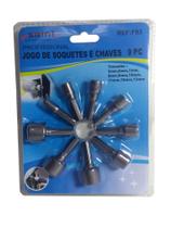 Kit Jogo De Pontas Bits Canhão Caximbo Soquete 9 Peças