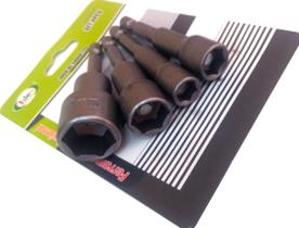 Kit Jogo De Pontas Bits Soquete Canhão 4 Peças Caximbo