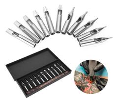 Kit Jogo De Ponteira Tips 11 Peças Aço Inox Tattoo/tatuagem