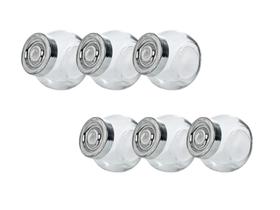 Kit jogo de porta condimento de vidro com tampa cromada com 6 peças