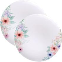 Kit Jogo De Prato Raso Jantar 6 Pessoas 6Pçs Floratta 28cm
