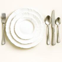 Kit Jogo de Pratos e Talheres 42 Peças Pétala Opaline