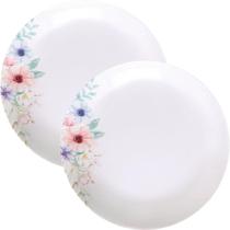 Kit Jogo De Pratos Fundo Sopa 12 Pessoas 12Pçs Floratta 22cm