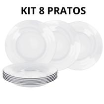 Kit Jogo De Pratos Liso Fundo Vidro Milly Transparente 22cm