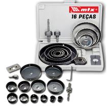 Kit Jogo de Serras Copo Para Madeira - 16 Peças - 19mm A 127mm - MTX