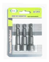 Kit Jogo De Soquete Bits Canhão Parafusadeira 6 8 10mm Ímã