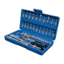 Kit Jogo De Soquete Com Catraca 1/4 46 Peças Estojo Western