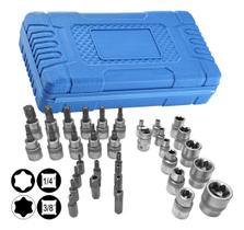 Kit Jogo De Soquete Pito Torx Estrela Macho E Fêmea 34 Peças