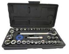 Kit Jogo de Soquetes 40 Peças com Catraca Reversível e Maleta Titanium Platina