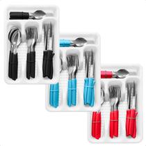 Kit Jogo de Talheres 25 Peças Talheres de Aço Inox Garfo Colher Faca Colher de Mesa Utensílios de Cozinha