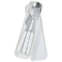 Kit Jogo de Talheres 3 Peças em Aço Inox com Estojo Refeições em qualquer lugar Compacto Pratico - Interponte