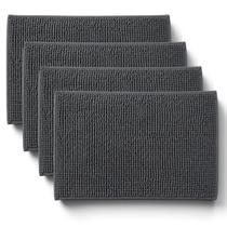 Kit Jogo de Tapete 4 Tapetes de Banheiro 38x58cm Antiderrapante Microfibra Bolinha Macio Abosrvente