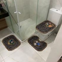 Kit Jogo De Tapete Banheiro Algodão 3 Peças Kit Jogo De Tapete Banheiro Algodão 3 Peças