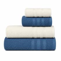 Kit Jogo de Toalhas 4 Peças Banho e Rosto 100 Algodão Seca rápido Macia Super Absorventes 130x70 Cm Kit Jogo de Toalhas 4 Peças Banho e Rosto 100 Algodão Seca rápido Macia Super Absorventes 130x70 Cm