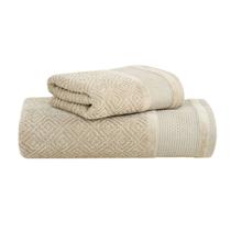 Kit Jogo de Toalhas Buddemeyer 2 Peças Banho e Rosto Kyoto 100% Algodão Cor:Bege 3144