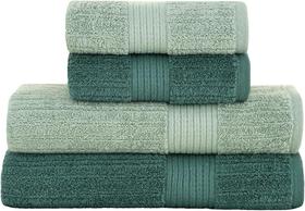 Kit Jogo de Toalhas Buddemeyer 4 Peças Banho e Rosto Fio Penteado Canelado 100 Algodão Ultrasoft Verde Kit Jogo de Toalhas Buddemeyer 4 Peças Banho e Rosto Fio Penteado Canelado 100 Algodão Ultrasoft Verde