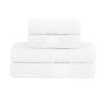 Kit Jogo de Toalhas Buddemeyer 4 Peças Banho e Rosto Fio Penteado Canelado 100% Algodão Ultrasoft