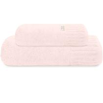 Kit Jogo De Toalhas Camesa 2 Peças Banho e Rosto Velour 100% Algodão 500g/m² Nanosoft Cor:Rosé 3025