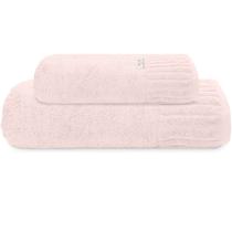 Kit Jogo De Toalhas Camesa 2 Peças Banho e Rosto Velour 100% Algodão 500g/m² Nanosoft