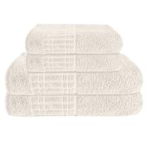Kit Jogo De Toalhas Camesa 4 Peças Banho e Rosto Loft 100% Algodão 400g/m² Nanosoft