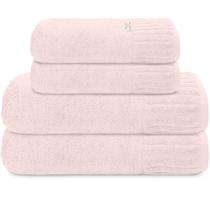 Kit Jogo De Toalhas Camesa 4 Peças Banho e Rosto Velour 100% Algodão 500g/m² Nanosoft