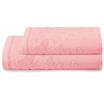 Kit Jogo de Toalhas Dohler 2 Peças Banho e Rosto Romance 100% Algodão Jacquard