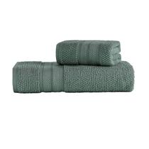 Kit Jogo De Toalhas Karsten 2 Peças Banho e Rosto Nuvia 100% Algodão Aera Max Cor:Oásis