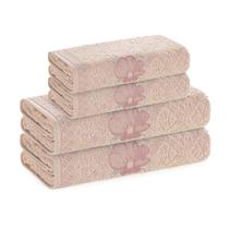 Kit Jogo De Toalhas Karsten 4 Peças Banho e Rosto Yuna Fio Cardado