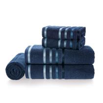 Kit Jogo De Toalhas Karsten 5 Peças Banhão Rosto e Piso Lumina Fio Penteado