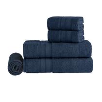 Kit Jogo De Toalhas Karsten 5 Peças Banhão Rosto e Piso Nuvia 100% Algodão Aera Max Cor:Cobalto Kit Jogo De Toalhas Karsten 5 Peças Banhão Rosto e Piso Nuvia 100% Algodão Aera Max Cor:Cobalto