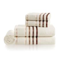 Kit Jogo De Toalhas Karsten 5 Peças Banho Rosto e Piso Lumina Fio Penteado