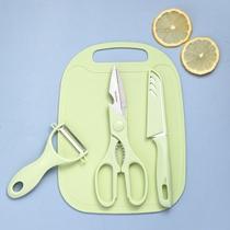 Kit Jogo De Utensilios 5 Peças Tesoura Descascador Faca Tabua Cozinha Kit Jogo De Utensilios 5 Peças Tesoura Descascador Faca Tabua Cozinha