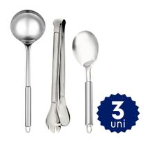 Kit Jogo de Utensílios de Cozinha Completo 9 pçs Inox Premium
